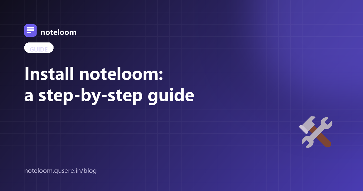 How to install noteloom in React: copy-paste setup guide